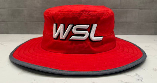 WSL Red Bucket Hat 3d PUFF