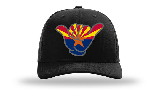 Shaka Arizona State Flag Caps - 112 Richardson Snapbacks Solid Black