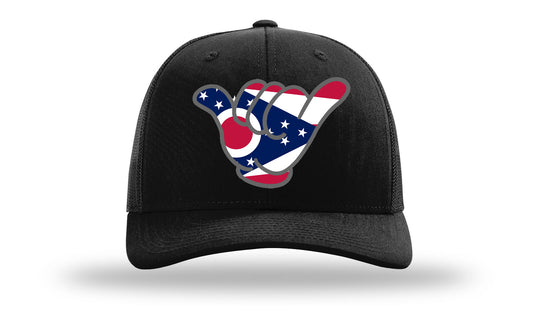 Shaka Ohio State Flag Caps - 112 Richardson Snapbacks Solid Black