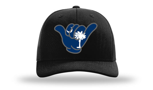 Shaka South Carolina State Flag Caps - 112 Richardson Snapbacks Solid Black