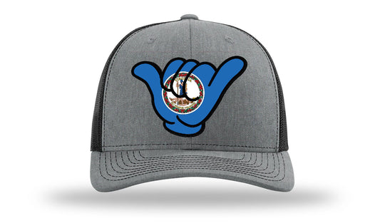 Virginia Flag Hang Loose Cap - R112 snapbacks Heather Gray/Black