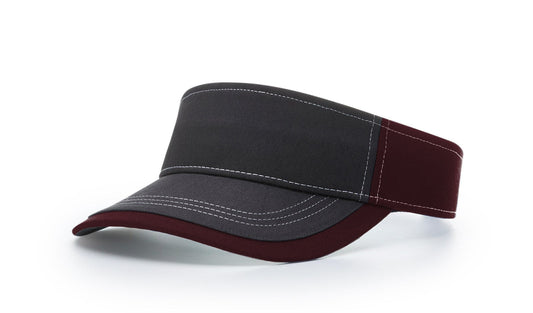 R - 775 Twill Contrast Visors - Charcoal/Maroon