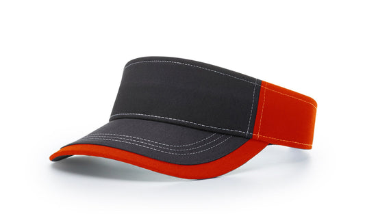 R - 775 Twill Contrast Visors - Charcoal/Orange