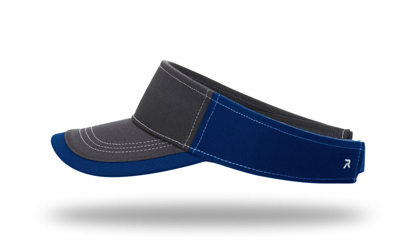 R - 775 Twill Contrast Visors - Charcoal/Royal