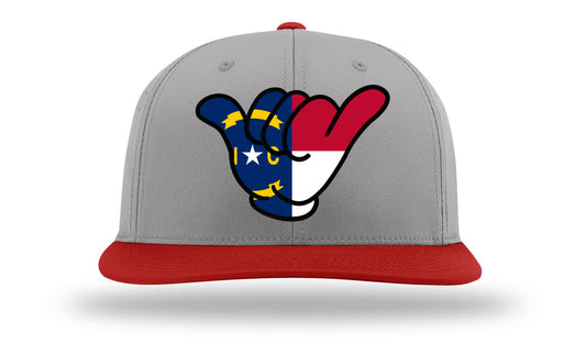 North Carolina Shaka State Flag Cap - Grey/Red PTS30