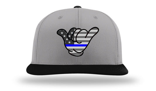 USA Blacked Out Flag Blue Thin Line Hat PTS30 Gray/Black